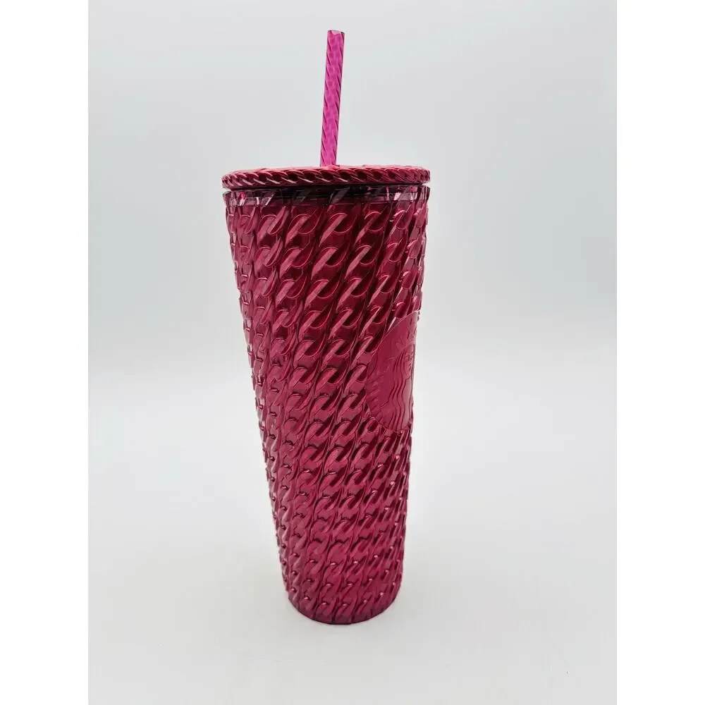 Starbucks 2024 Holiday Limited Edition Red Chain Cold Cup Tumbler 24oz NEW w/Tag